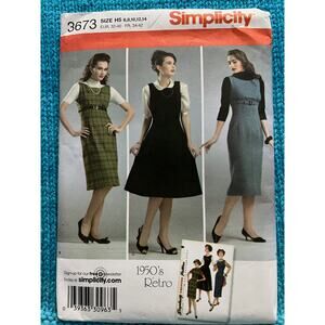 McCalls 3673 pattern Dress swing or pencil skirt 1950s repro size 6 8 10 12 14